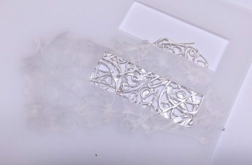 Judy Larson's Make a Lacy Argentium Scrap Metal Sheet - , General Education, Butane Torch, Soldering, Solder, moved around on the assembly